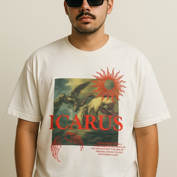 Altru Icarus Graphic Tee in White and Red NWOT - Picture 1 of 8